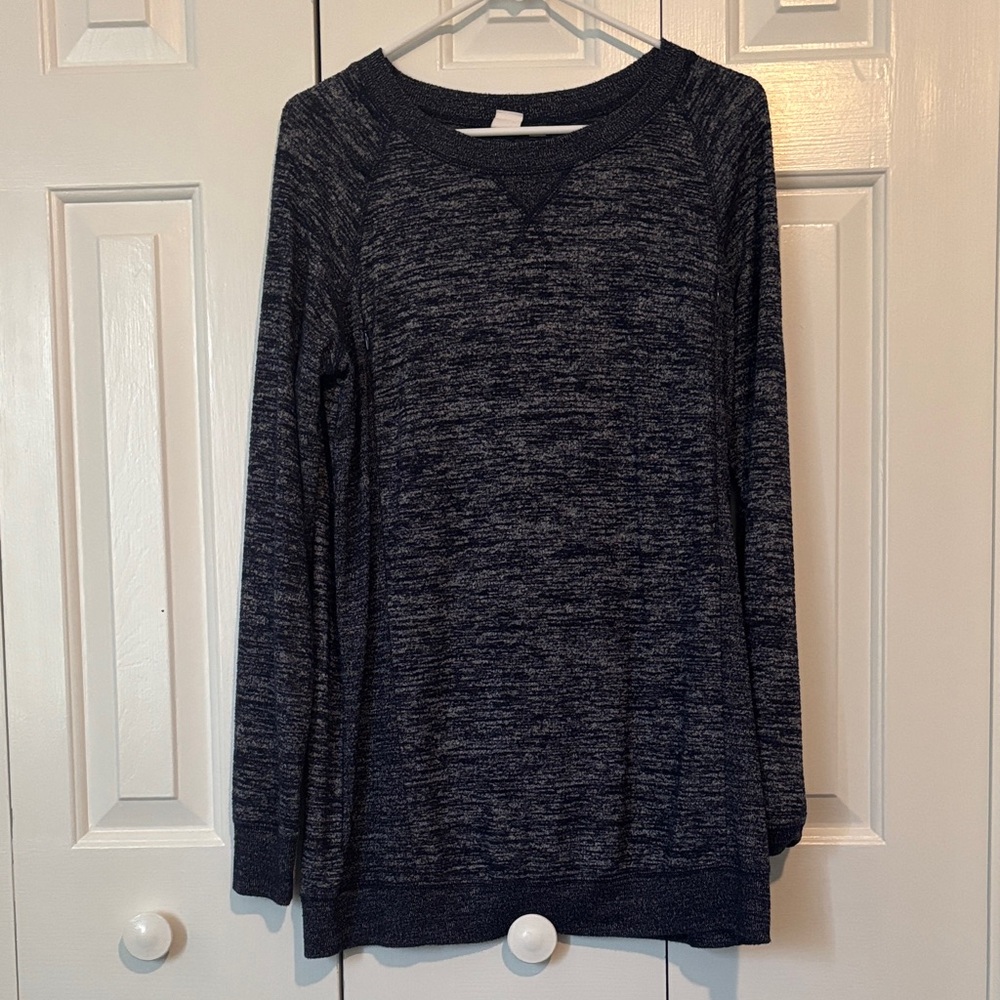 GAP Maternity Navy and Charcoal Marled Crew Neck Sweater